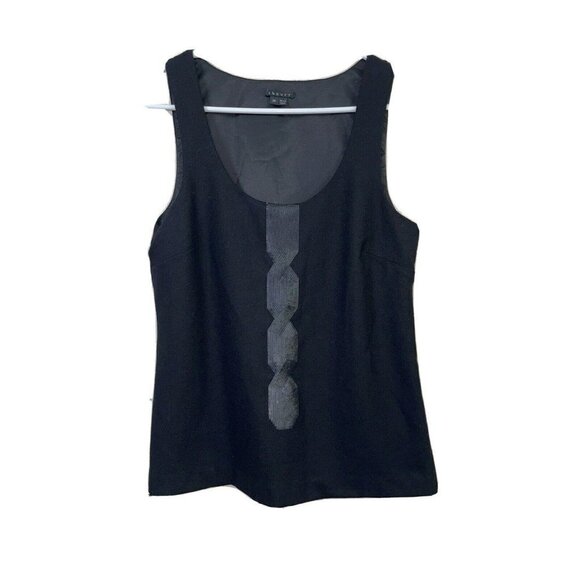 Blouse Tops - 𝅺theory Wool Tank Blouse Black Career Top Lined